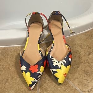 J.Crew SADIE ANKLE-STRAP FLATS IN VINTAGE FLORAL